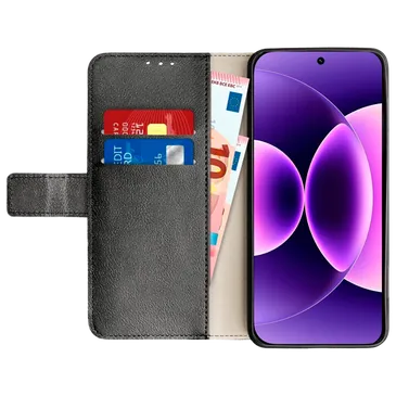 Just in Case Cuir PU Book Coque Noir Xiaomi 17