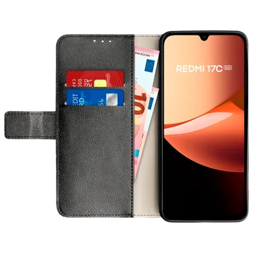 Just in Case PU-Leather Book Case Black Xiaomi Redmi 17C 5G