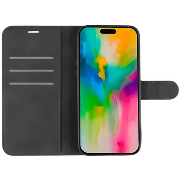 Just in Case Pu-Leather Premium Book Case Black Apple iPhone 16 Pro Max