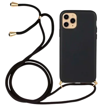Just in Case TPU Back Cover Avec Cordon Noir Apple iPhone 13 Pro Max