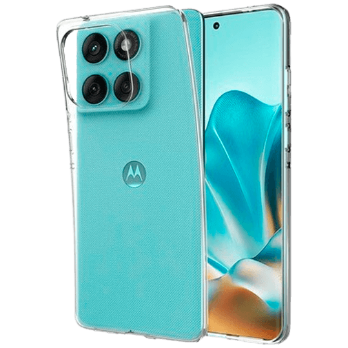 Custodia Glitter Con Fiori Per Motorola Edge 40 – Morbida TPU Trasparente Con Paillettes, Antishock, Donna (Blu)