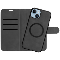 Just in Case Uitneembare Pu-Leather Book Case Black Apple iPhone 15 Plus