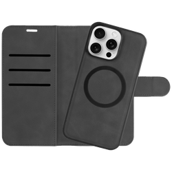 Just in Case Uitneembare Cuir Pu Book Coque Noir Apple iPhone 15 Pro