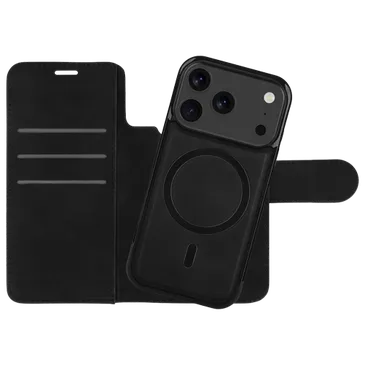 Just in Case Détachable Cuir PU Book Coque Noir Apple iPhone 17 Pro Max