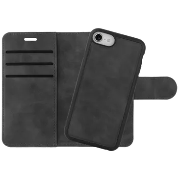 Just in Case Uitneembare Pu-Leather Book Case Black Apple iPhone SE 2022