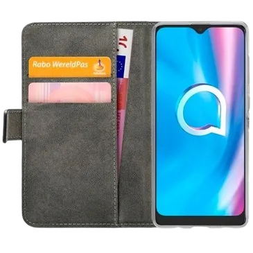 Mobilize Cuir Pu Book Coque Noir Alcatel 1Se (2020)