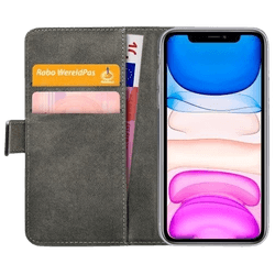 Mobilize Pu-Nahka Book Kotelo Musta Apple iPhone 11