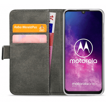 Mobilize Classic Gelly Wallet Book Case Svart Motorola One Zoom