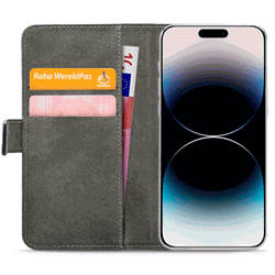 Mobilize Pu-Leather Book Case Black Apple iPhone 14 Pro
