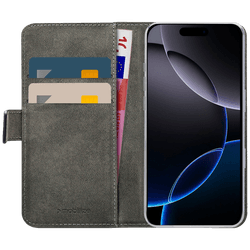  Mobilize Cuero Pu Book Funda Negro Apple iPhone 16 Pro 