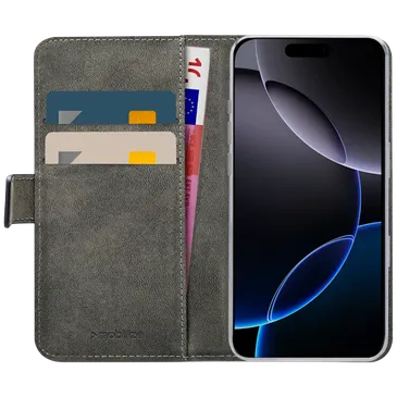 Mobilize Cuir Pu Book Coque Noir Apple iPhone 16 Pro