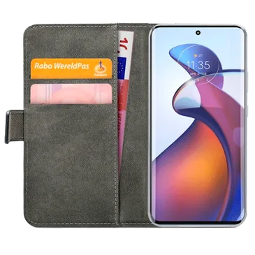 Mobilize Cuir Pu Book Coque Noir Motorola Edge 30 Fusion