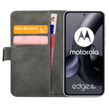 Mobilize Cuir Pu Book Coque Noir Motorola Edge 30 Neo