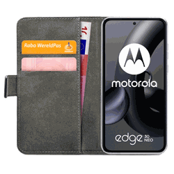 Mobilize Pu-Leather Book Case Black Motorola Edge 30 Neo