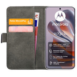 Mobilize Pu-Leather Book Case Black Motorola Edge 50 Neo