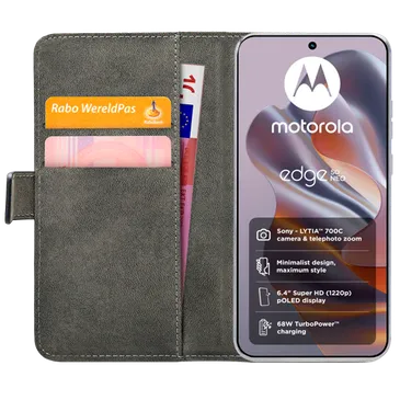 Mobilize Pu-Leather Book Case Black Motorola Edge 50 Neo