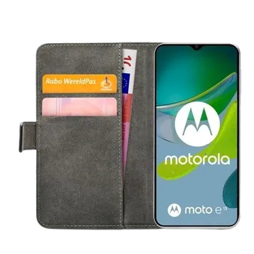Mobilize Cuir Pu Book Coque Noir Motorola Moto E13