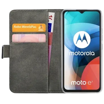 Mobilize Cuir PU Book Case Noir Motorola Moto E7