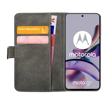 Mobilize Cuir Pu Book Coque Noir Motorola Moto G13/G23