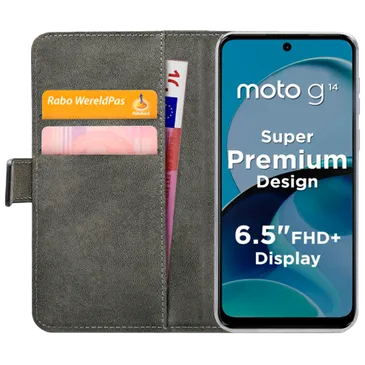 Mobilize Pu-Leather Book Case Black Motorola Moto G14