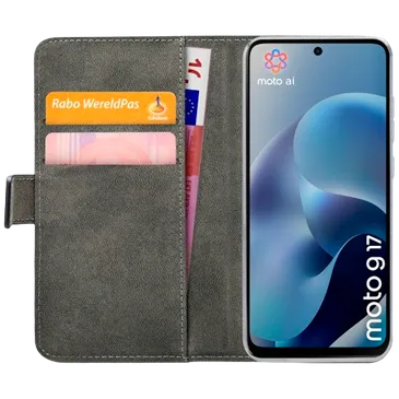 Mobilize PU-Läder Book Cover Svart Motorola Moto G17/G17 Power