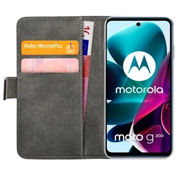 Mobilize Cuir PU Book Case Noir Motorola Moto G200