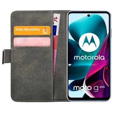 Mobilize PU-leather Book Case Svart Motorola Moto G200