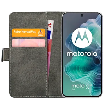 Mobilize Cuir Pu Book Coque Noir Motorola Moto G35 5G