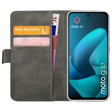 Mobilize PU-Leather Book Case Black Motorola Moto G57