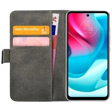 Mobilize Cuir PU Book Case Noir Motorola Moto G60s