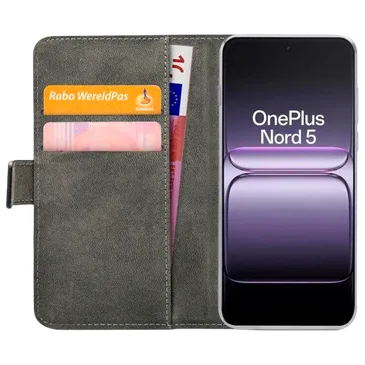 Mobilize Cuir PU Book Coque Noir OnePlus Nord 5