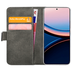Mobilize Pu-Leather Book Case Black Poco F7 Ultra