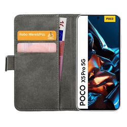 Mobilize Pu-Leather Book Case Black Poco X5 Pro