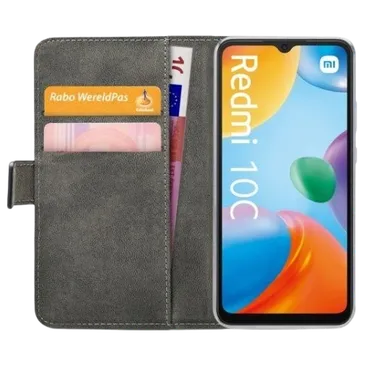 Mobilize Cuir Pu Book Coque Noir Xiaomi Redmi 10C