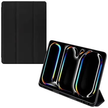 Mobilize Cuir Pu Solid Folio Book Coque Noir Apple iPad Pro 2024 13