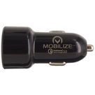 Mobilize Smart Car Charger Dual USB 4.8A Quick Charge 3.0 Black