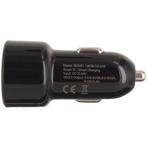Mobilize Smart Car Charger Single USB Quick Charge 3.0 Black
