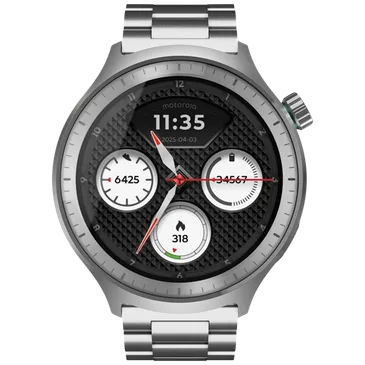Motorola Moto Watch Silver + Green Strap