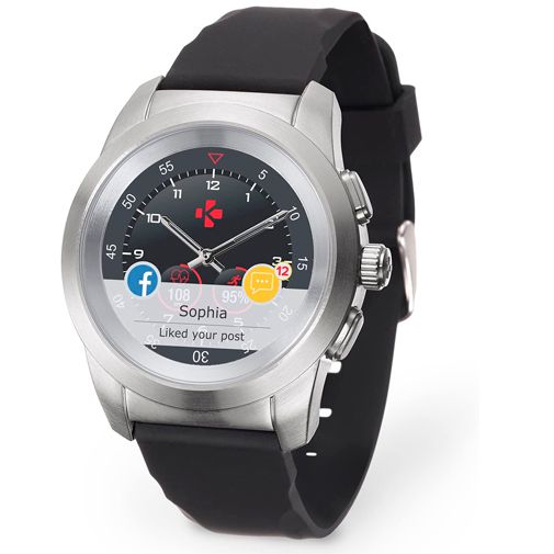 MyKronoz ZeTime 44mm Original Silver Black Silicone Strap Gomibo.ie