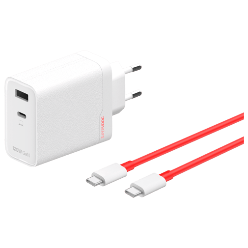OnePlus SuperVOOC USB-C + USB-A Snellader 120W Wit