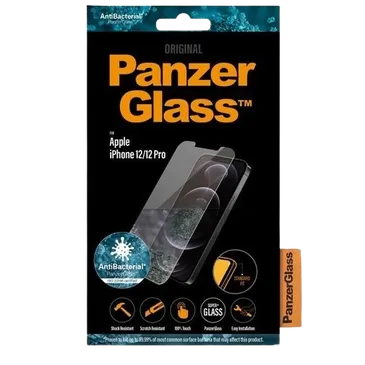 PanzerGlass Cristal Templado Antibacterial Protector de Pantalla Apple iPhone 12/12 Pro