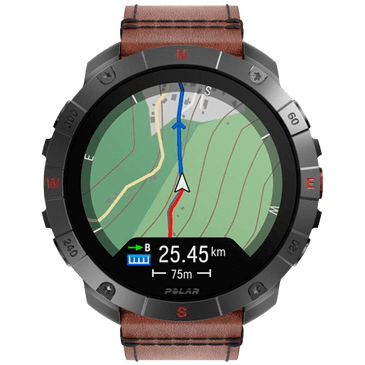 Polar Grit X2 Pro Titan Zwart M L Bruine Leren Band Siliconen Horlogeband Zwart S L Belsimpel