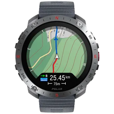 Polar Grit X2 Pro Argent S-L (Bracelet Silicone Gris)