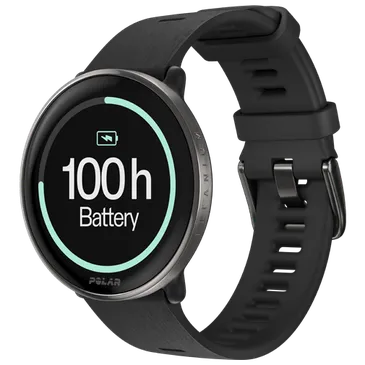 Polar Ignite 3 Titanium Zwarte Siliconenband S-L