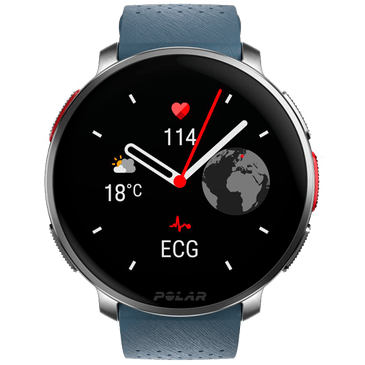 Polar Vantage V3 Zilver Blauwe Siliconenband Belsimpel