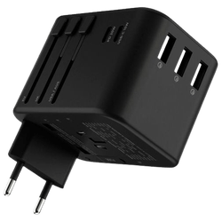 Rolling Square World Travel 5-USB Fast Charger 35.5W Black