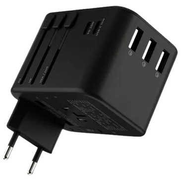 Rolling Square World Travel 5-USB Cargador Rápido 35.5W Negro