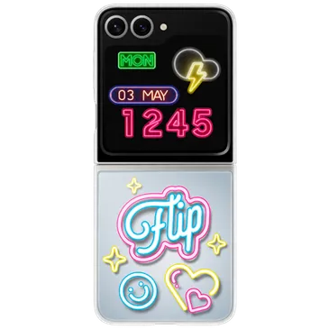 Samsung Flipsuit Case Samsung Galaxy Z Flip 6/Flip 7 FE + Neon Card Transparent
