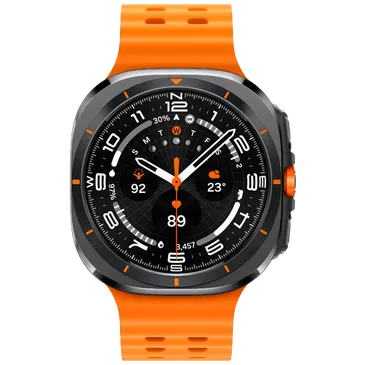 Samsung Galaxy Watch Ultra Titanium Grå (Orange Gummireim)