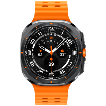Samsung Galaxy Watch Ultra Titanium Grey Orange Rubber Strap Gomibo.pt